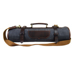 Malaga Leather Canvas Chef Knife Roll Grey 13 Slot (KR-28)