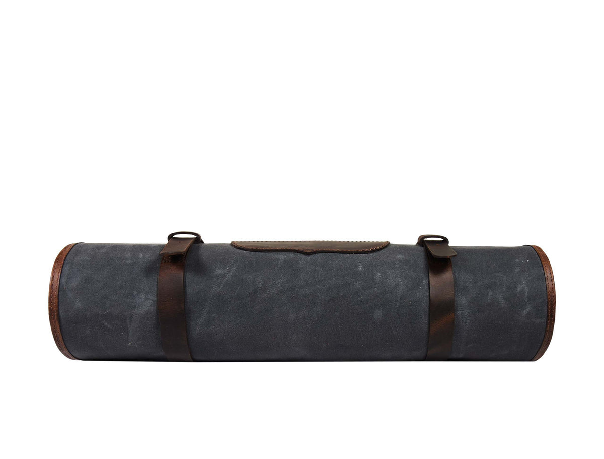 Malaga Leather Canvas Chef Knife Roll Grey 13 Slot (KR-28)