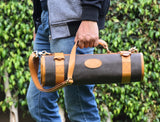Valencia Leather Canvas Chef Knife Roll 8 Slot (KR-29)