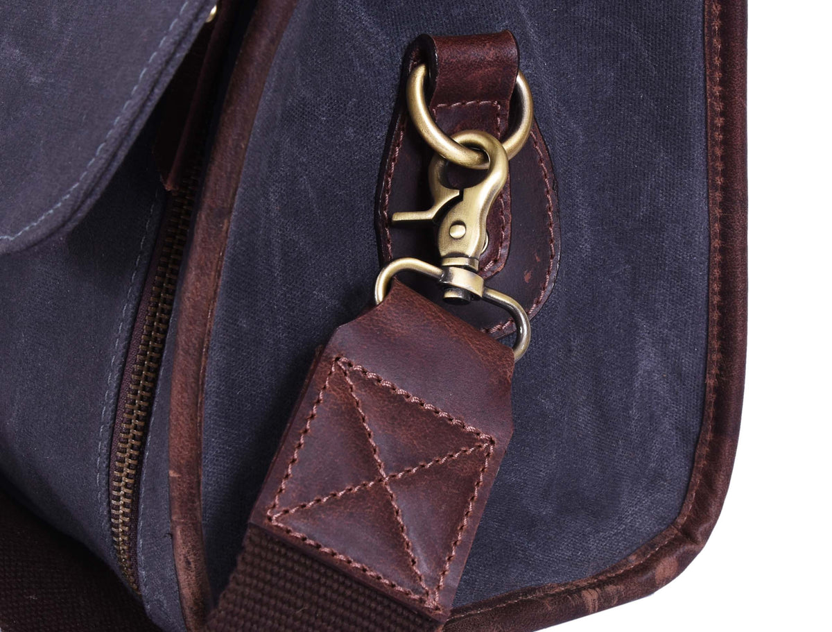 KRC Leather Canvas Chef Knife Roll + Leather Bag Combo 11 Slot (KR-40)