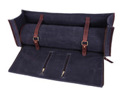 KRC Leather Canvas Chef Knife Roll + Leather Bag Combo 11 Slot (KR-40)
