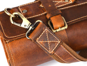 Torino Ranch Leather Chef Knife Roll Stress Brown 10 Slot (KR-53A)