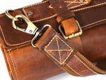 Torino Ranch Leather Chef Knife Roll Stress Brown 10 Slot (KR-53A)