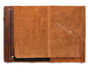 Torino Ranch Leather Chef Knife Roll Stress Brown 10 Slot (KR-53A)