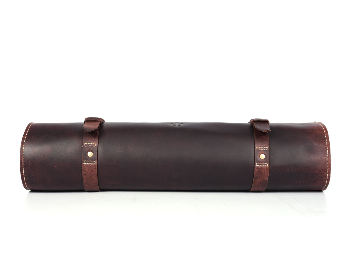 Torino Ranch Leather Chef Knife Roll Walnut Brown 10 Slot (KR-53B)