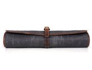 Iris Leather Chef Knife Roll Stress Grey 5 Slot (KR-64)