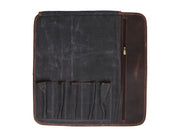 Iris Leather Chef Knife Roll Stress Grey 5 Slot (KR-64)