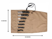 Chef's Twill Knife Roll Ivory 7 Slot (KR-70A)