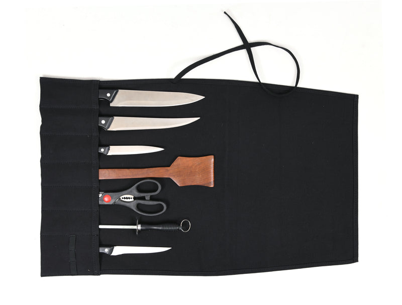 Chef's Twill Knife Roll Raven Black 7 Slot (KR-70)