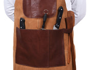 Pedro Leather Suede Apron Tawny Brown (AP-31)