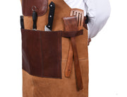 Pedro Leather Suede Apron Tawny Brown (AP-31)