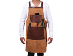 Pedro Leather Suede Apron Tawny Brown (AP-31)