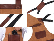 Pedro Leather Suede Apron Tawny Brown (AP-31)