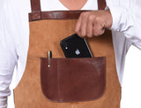Pedro Leather Suede Apron Tawny Brown (AP-31)